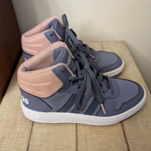 Kids Adidas Hoops 2.0 Mid Shoes - Picture 2 of 8